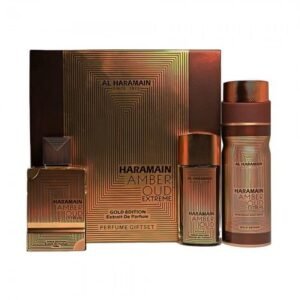 kit perfume al haramain amber oud gold edition extreme unissex 3pcs