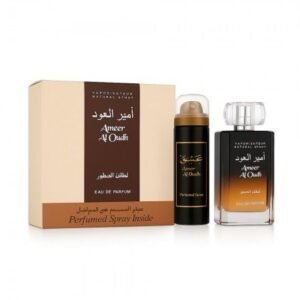 kit perfume lattafa ameer al oudh edp unissex 100ml + spray